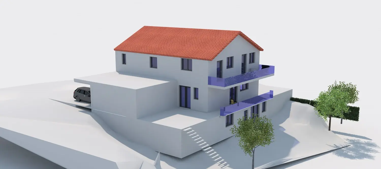Planungs- und Bauleitungsbüro HUMMEL-Neugebautes Einfamilienhaus mit Einliegerwohnung in Bad Bellingen